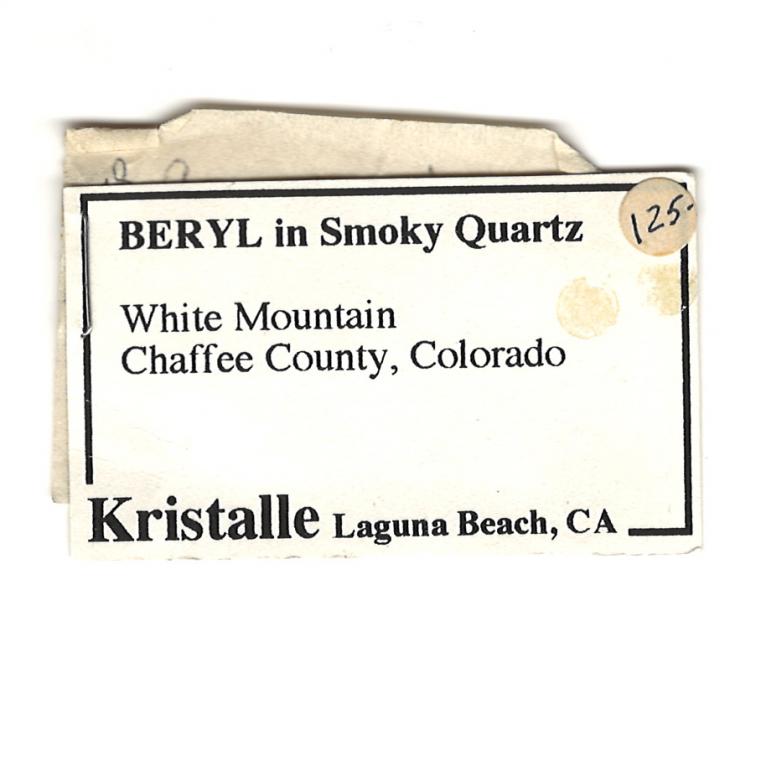 BERYL var. Aquamarine on QUARTZ var. Smoky