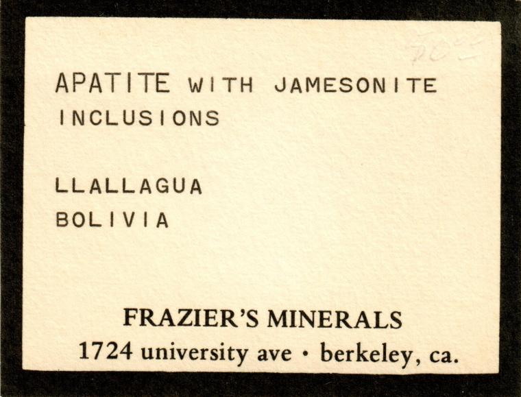 APATITE with JAMESONITE Inclusions