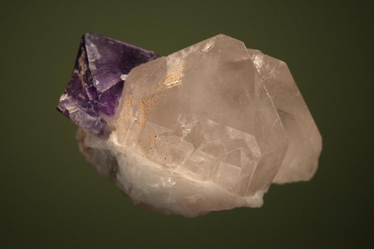 FLUORITE on QUARTZ