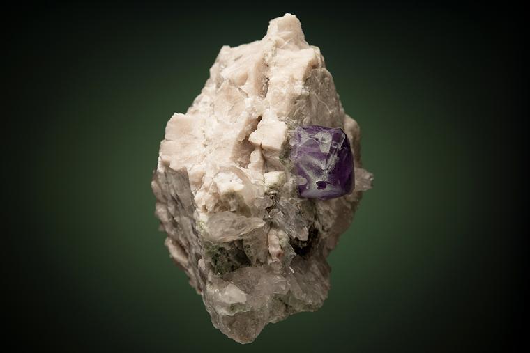 FLUORITE on QUARTZ and MICROCLINE