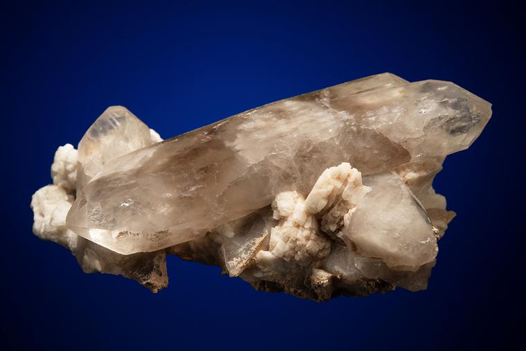 QUARTZ var. Smoky with ALBITE