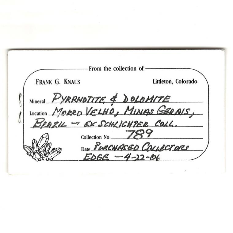 PYRRHOTITE with DOLOMITE