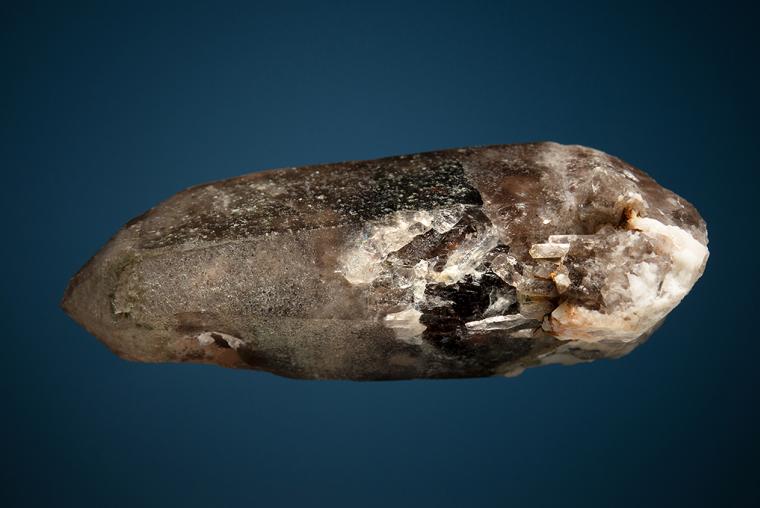 PHENAKITE on QUARTZ var. Smoky