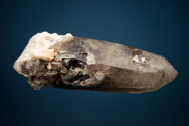 PHENAKITE on QUARTZ var. Smoky