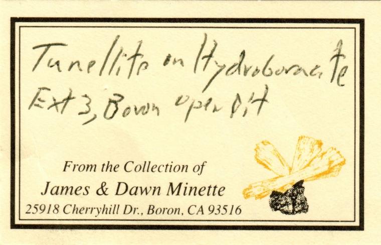 TUNELLITE on HYDROBORACITE