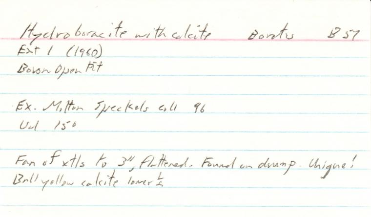 HYDROBORACITE with CALCITE