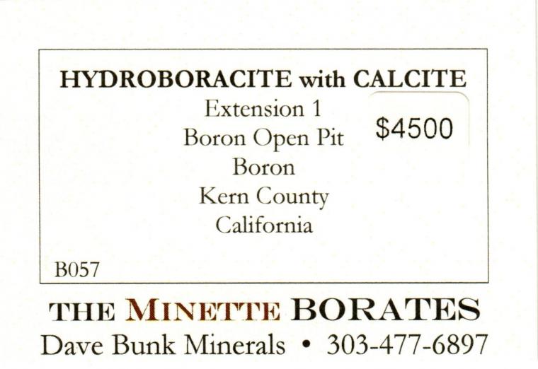 HYDROBORACITE with CALCITE