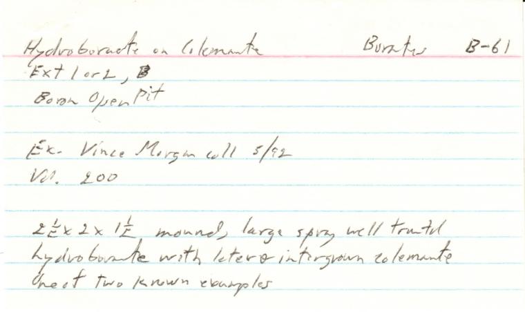 COLEMANITE on HYDROBORACITE