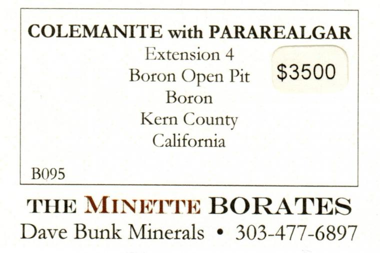 COLEMANITE with PARAREALGAR