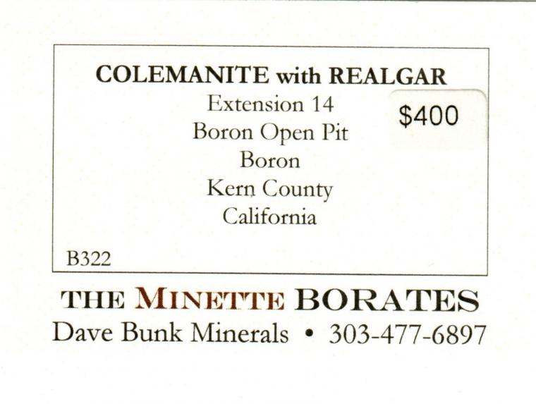 COLEMANITE with REALGAR