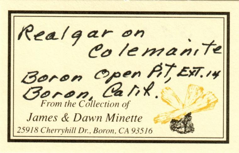 COLEMANITE with REALGAR