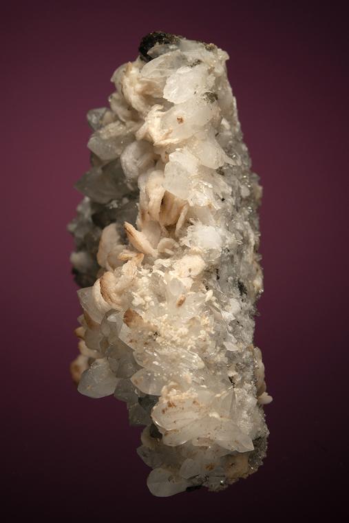 DOLOMITE with CHALCOPYRITE on QUARTZ