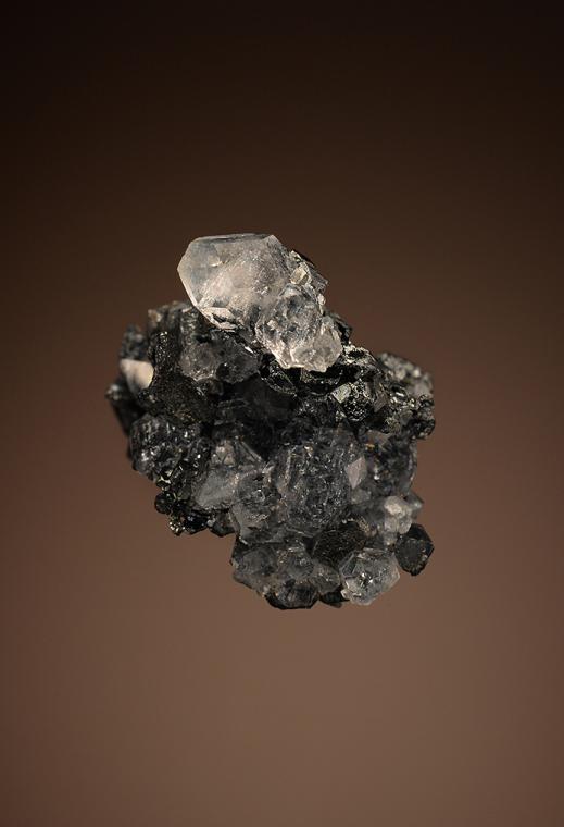 ACANTHITE with FLUORAPOPHYLLITE-(K)