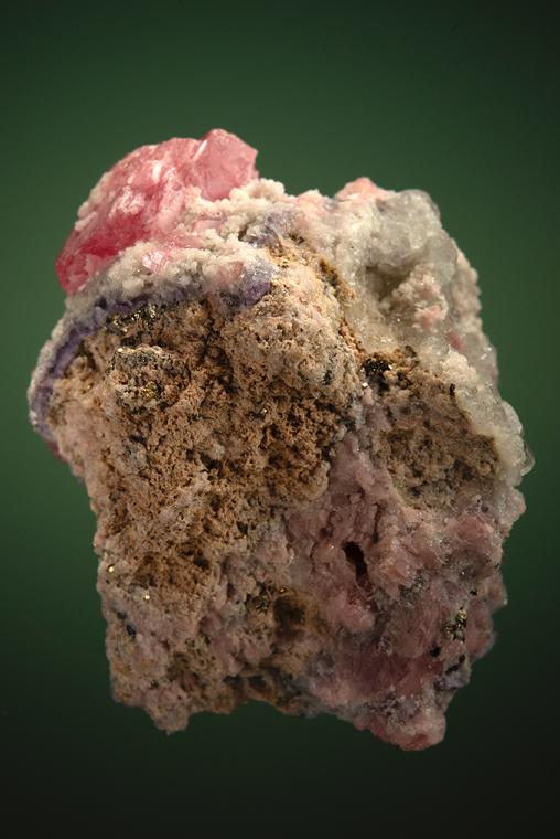 RHODOCHROSITE with FLUORITE and QUARTZ