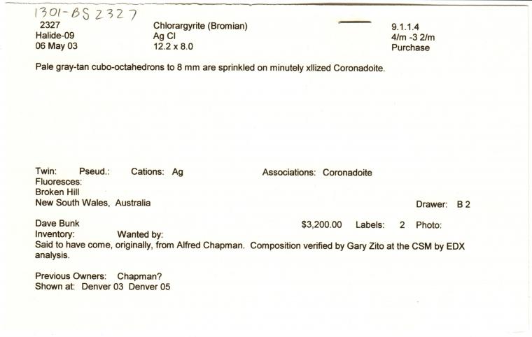 CHLORARGYRITE var. Bromian