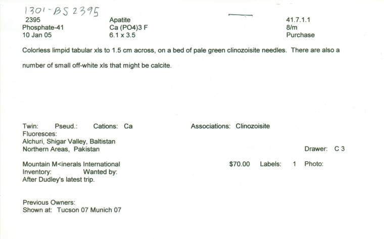 APATITE with CLINOZOISITE