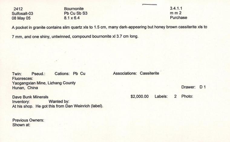 BOURNONITE on QUARTZ