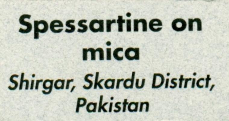 SPESSARTINE on MUSCOVITE