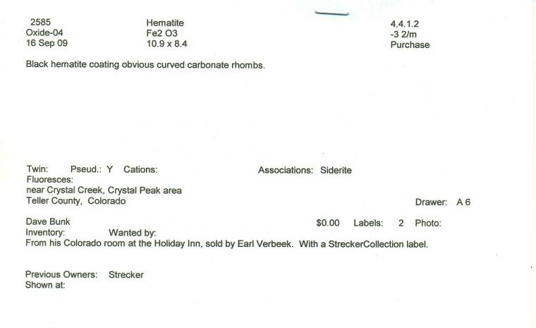 HEMATITE after A CARBONATE