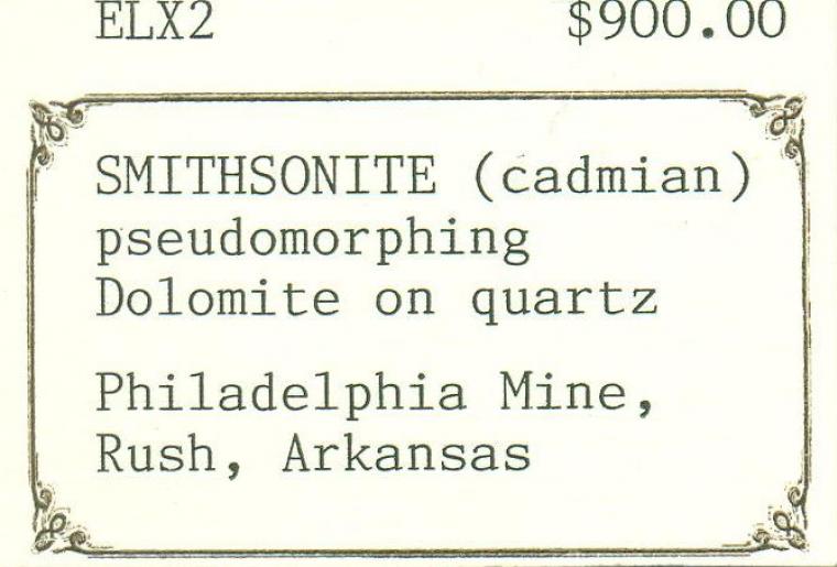 SMITHSONITE after DOLOMITE
