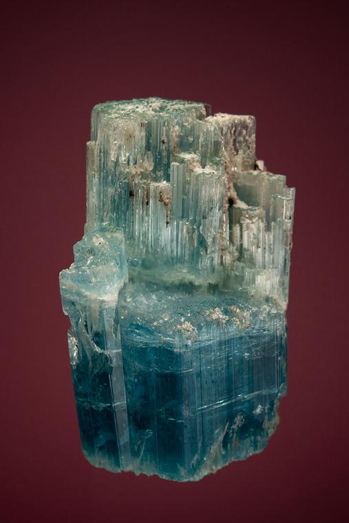 BERYL var. Aquamarine with BERTRANDITE, FLUORAPATITE and QUARTZ