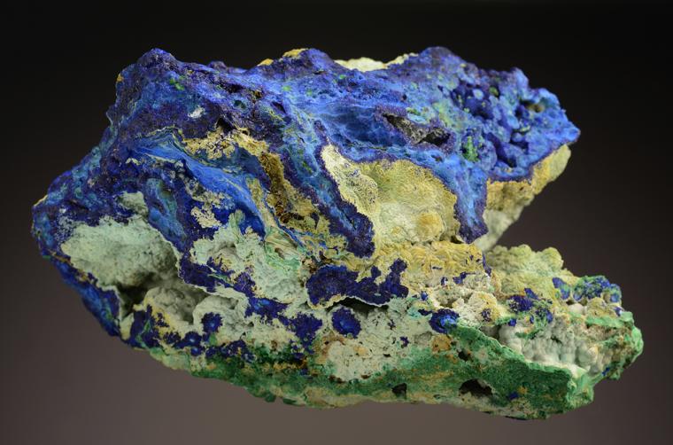 AZURITE with CHALCOALUMITE and MALACHITE