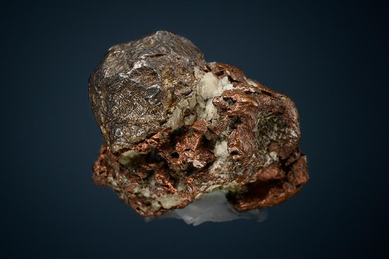 SILVER with PREHNITE on COPPER