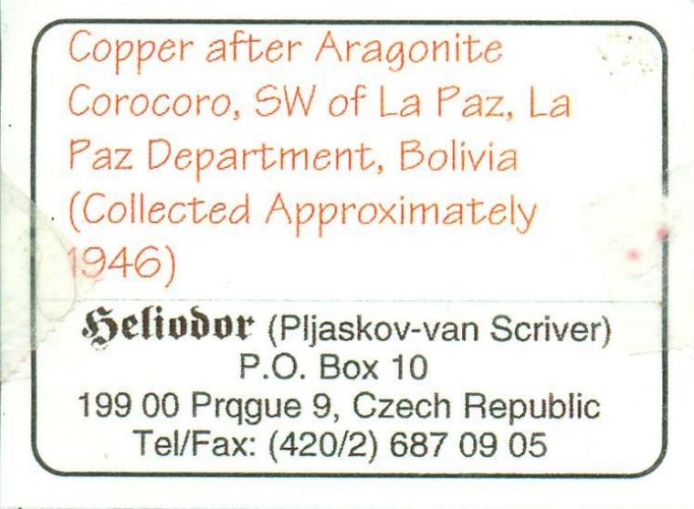 COPPER after ARAGONITE