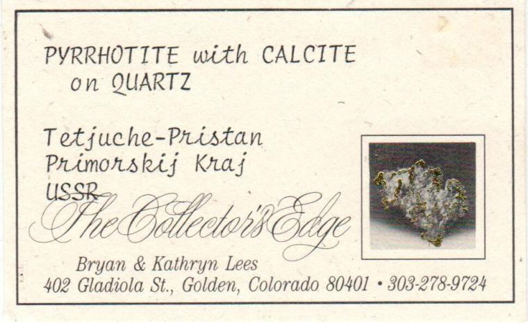 PYRRHOTITE on QUARTZ