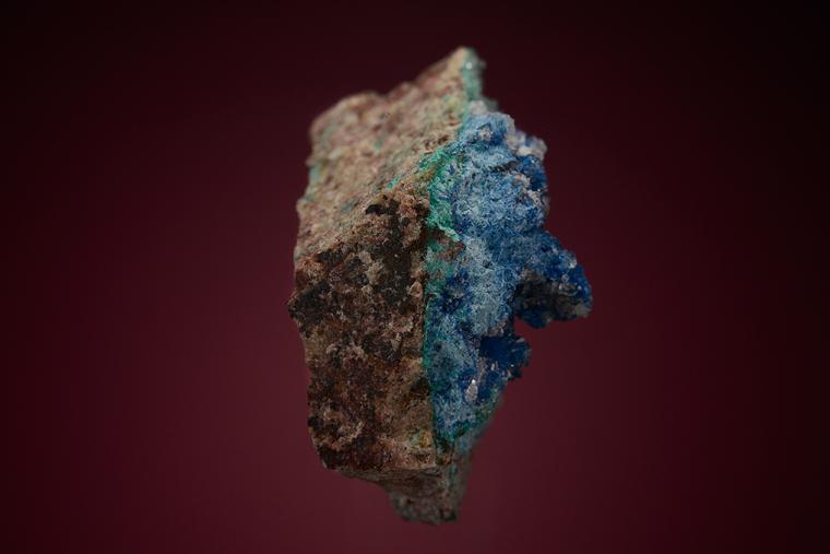 AJOITE with SHATTUCKITE and CALCITE