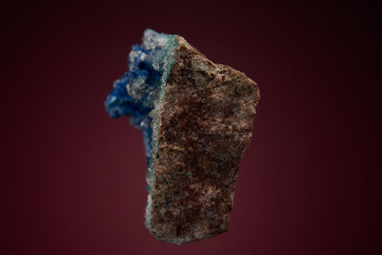 AJOITE with SHATTUCKITE and CALCITE
