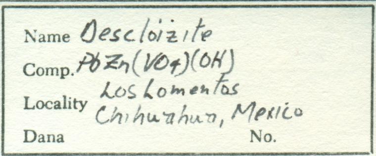 DESCLOIZITE after VANADINITE