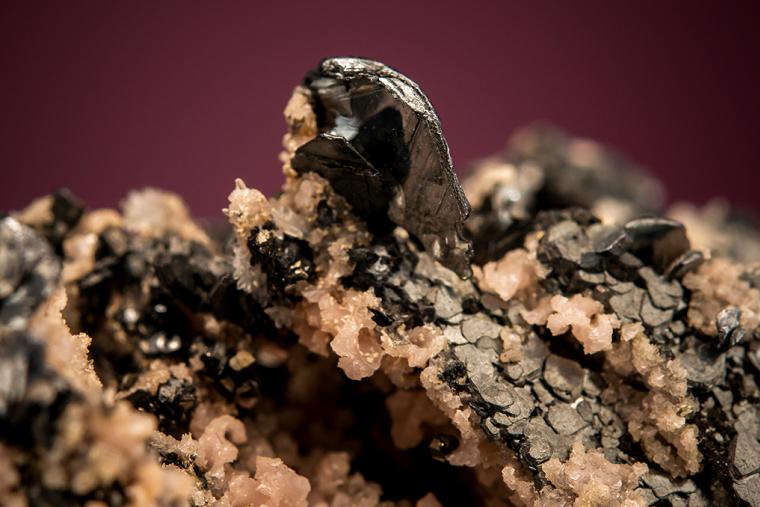 NAGYÁGITE with RHODOCHROSITE