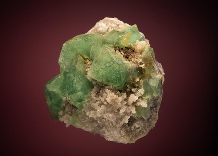 FLUORITE on QUARTZ