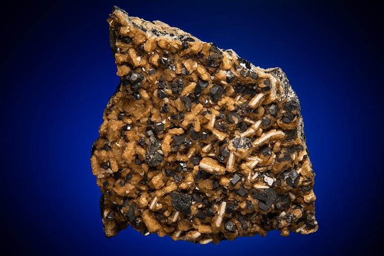 GALENA and SILVER on SIDERITE and BARITE