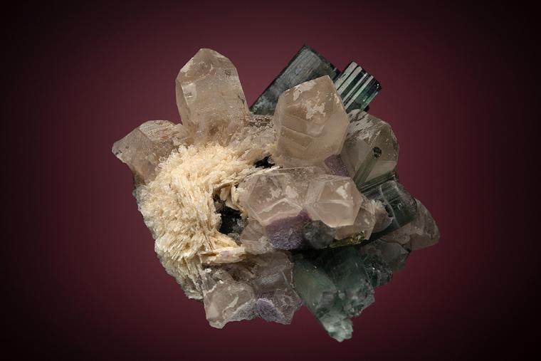 ELBAITE with QUARTZ (restored)