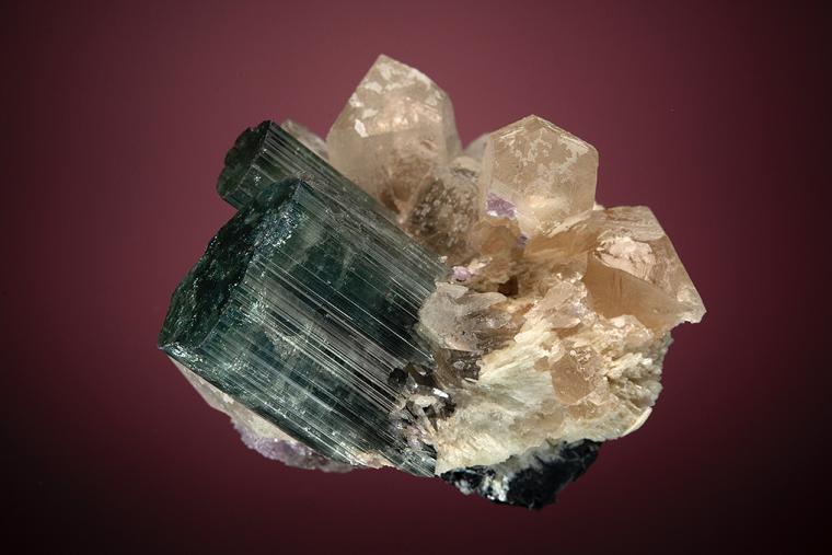 ELBAITE with QUARTZ (restored)