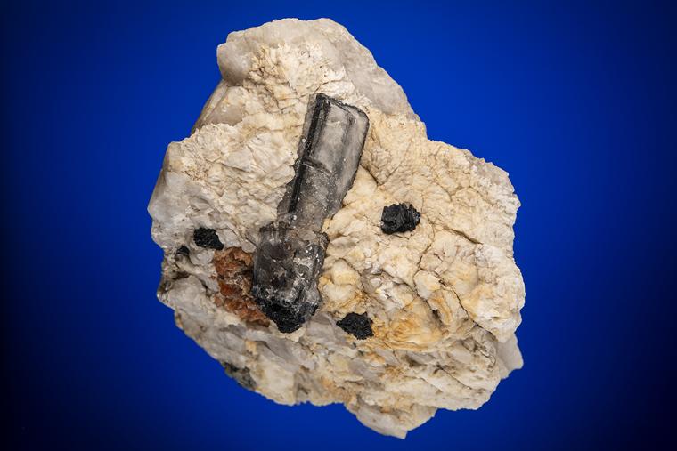 QUARTZ after Tourmaline with SPESSARTINE