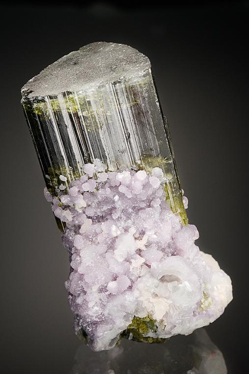 ELBAITE with LEPIDOLITE and ALBITE var. Cleavelandite