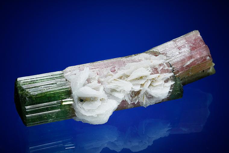 ELBAITE with ALBITE var. Cleavelandite (repaired)