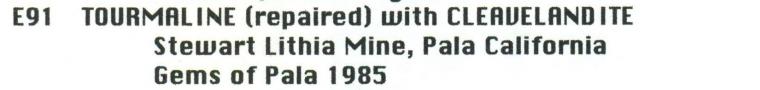 ELBAITE with LEPIDOLITE and ALBITE var. Cleavelandite (repaired)