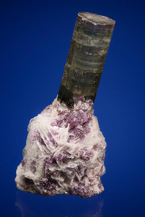 ELBAITE with LEPIDOLITE and ALBITE var. Cleavelandite (repaired)
