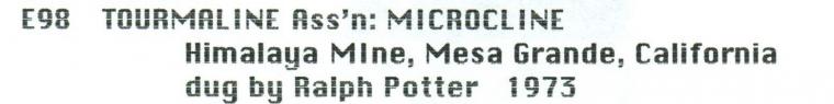 ELBAITE with MICROCLINE and LEPIDOLITE
