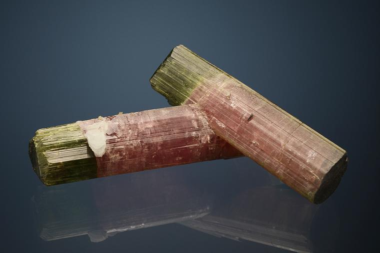 ELBAITE with ALBITE var. Cleavelandite (repaired)