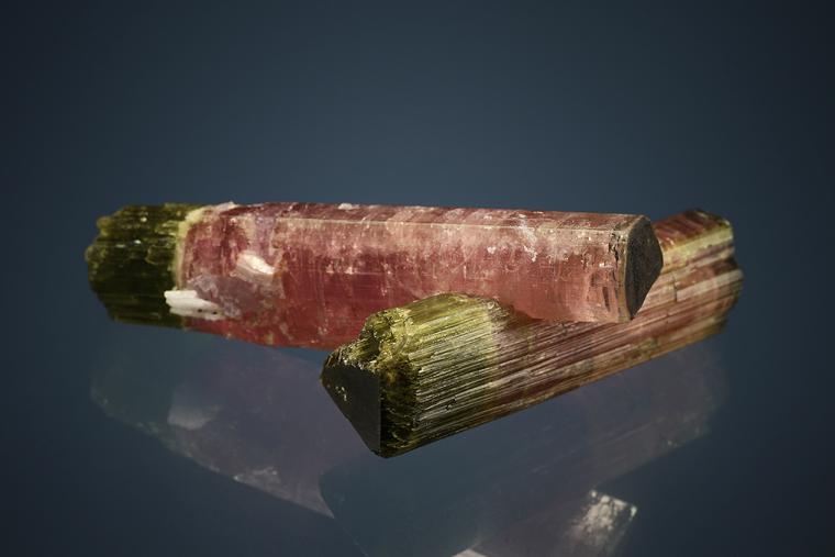 ELBAITE with ALBITE var. Cleavelandite (repaired)