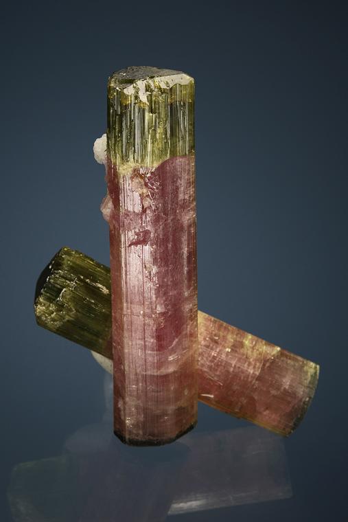 ELBAITE with ALBITE var. Cleavelandite (repaired)