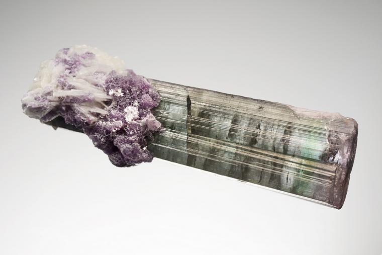 ELBAITE with LEPIDOLITE and ALBITE var. Cleavelandite