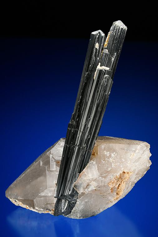 Tourmaline on QUARTZ var. Smoky (repaired)