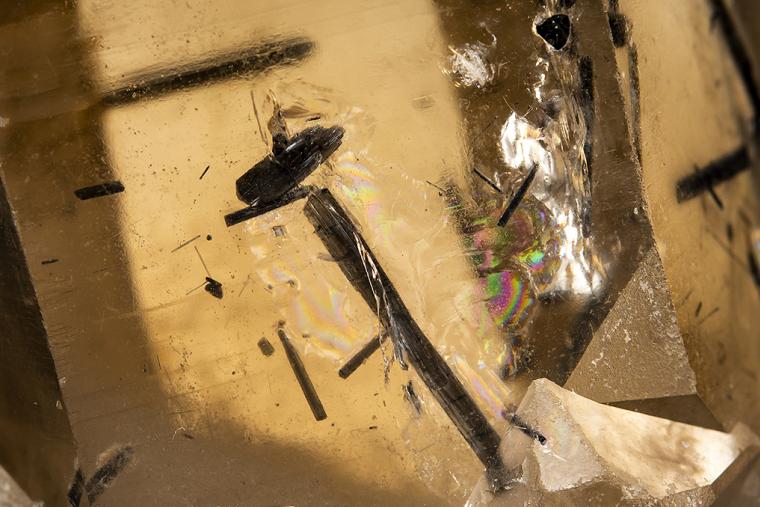 QUARTZ var. Smoky with Tourmaline inclusion