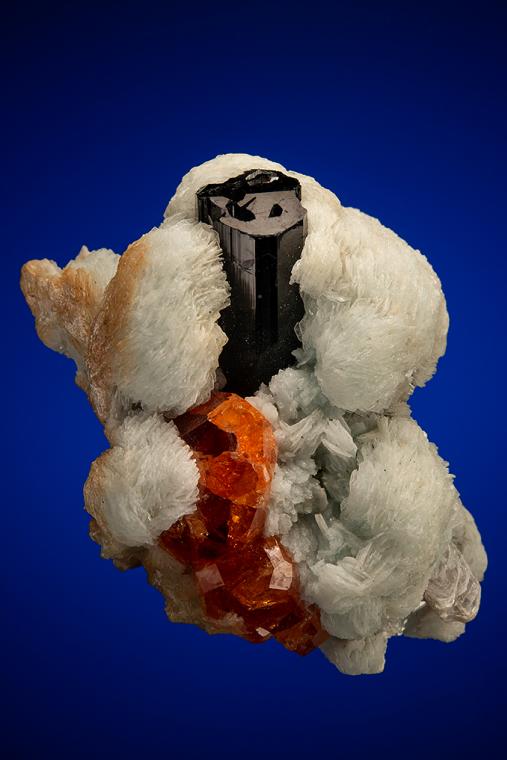 SPESSARTINE with SCHORL & ALBITE var. Cleavelandite